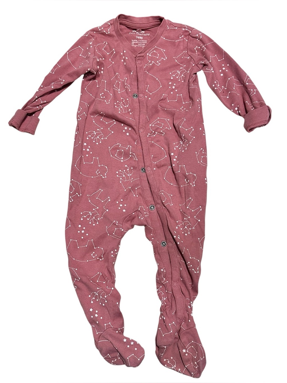 Lupilu Pure cotton Star & Bear Print Footed pajama One-Piece 6-12 month new